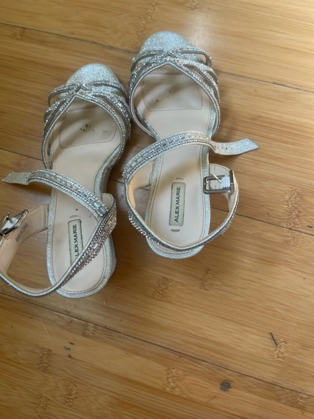 Alex Marie Silver Glitter Sandals